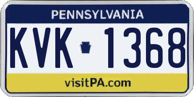 PA license plate KVK1368