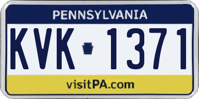 PA license plate KVK1371