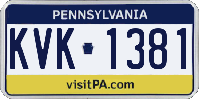 PA license plate KVK1381