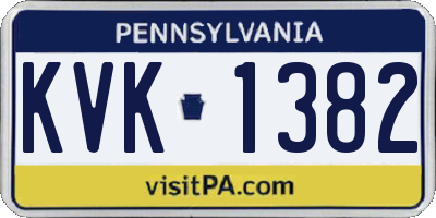 PA license plate KVK1382