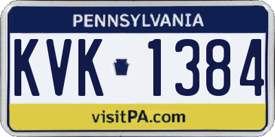 PA license plate KVK1384