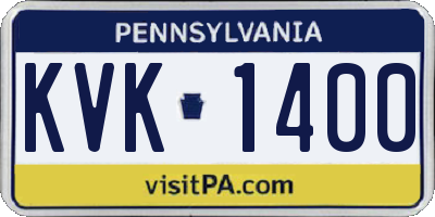 PA license plate KVK1400