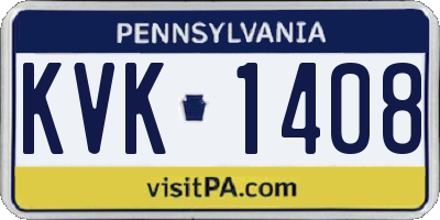 PA license plate KVK1408
