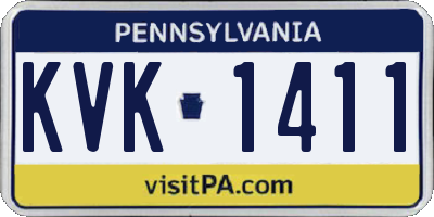 PA license plate KVK1411