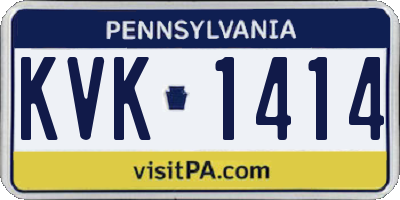 PA license plate KVK1414