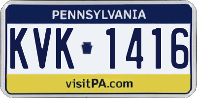 PA license plate KVK1416