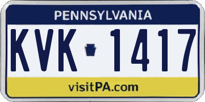 PA license plate KVK1417