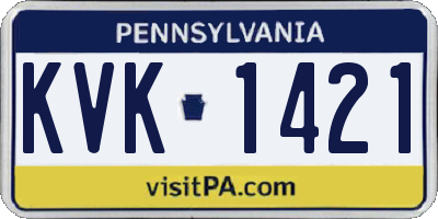 PA license plate KVK1421