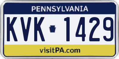 PA license plate KVK1429