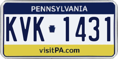PA license plate KVK1431