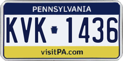 PA license plate KVK1436