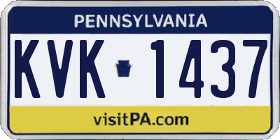 PA license plate KVK1437