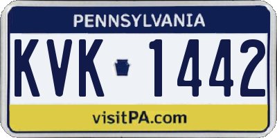 PA license plate KVK1442