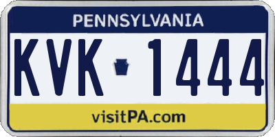PA license plate KVK1444