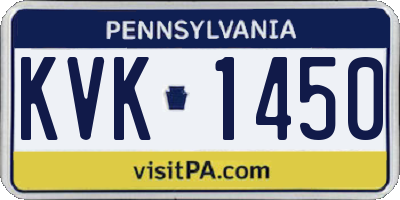 PA license plate KVK1450