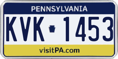 PA license plate KVK1453