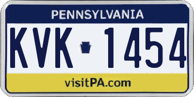 PA license plate KVK1454