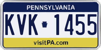 PA license plate KVK1455