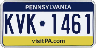 PA license plate KVK1461