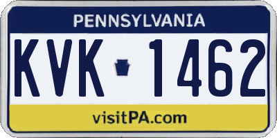 PA license plate KVK1462