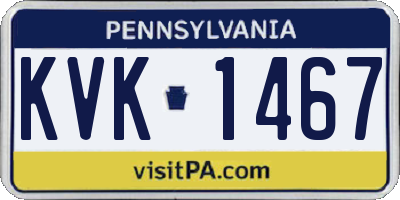PA license plate KVK1467