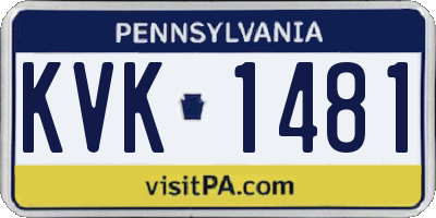 PA license plate KVK1481