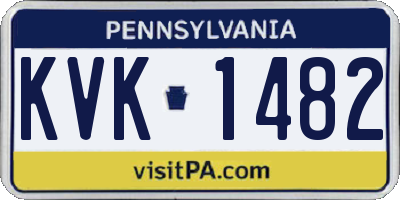 PA license plate KVK1482