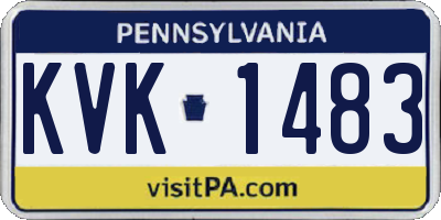 PA license plate KVK1483