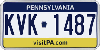 PA license plate KVK1487