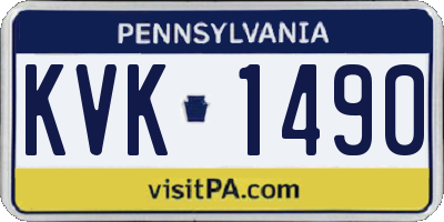 PA license plate KVK1490