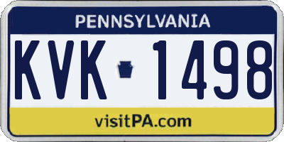 PA license plate KVK1498
