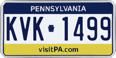 PA license plate KVK1499