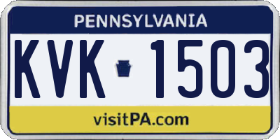 PA license plate KVK1503