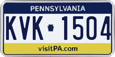 PA license plate KVK1504