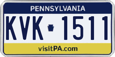 PA license plate KVK1511