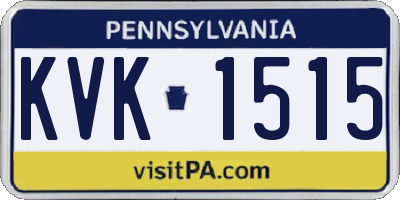 PA license plate KVK1515
