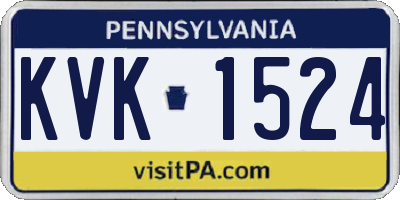 PA license plate KVK1524