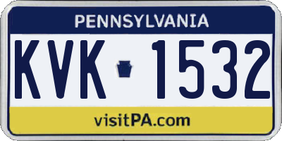 PA license plate KVK1532