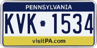 PA license plate KVK1534