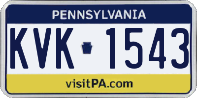 PA license plate KVK1543