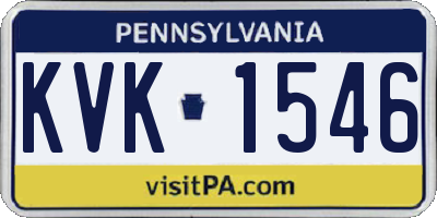 PA license plate KVK1546