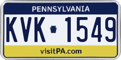 PA license plate KVK1549