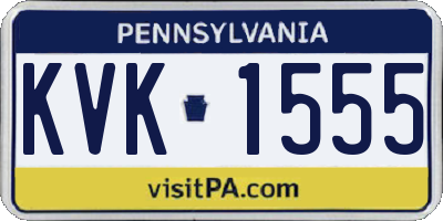 PA license plate KVK1555