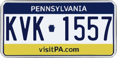 PA license plate KVK1557