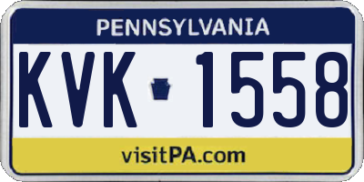 PA license plate KVK1558