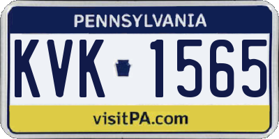 PA license plate KVK1565