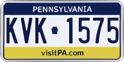 PA license plate KVK1575