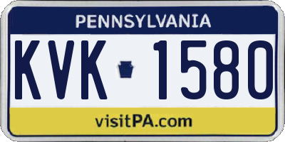PA license plate KVK1580
