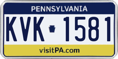 PA license plate KVK1581