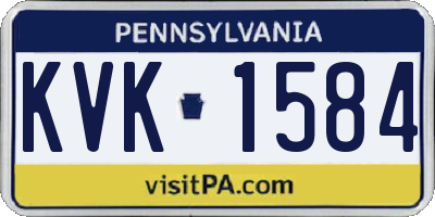 PA license plate KVK1584
